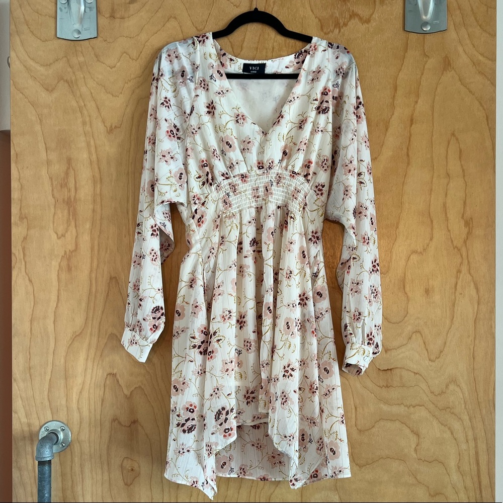 Cream and floral boutique dress